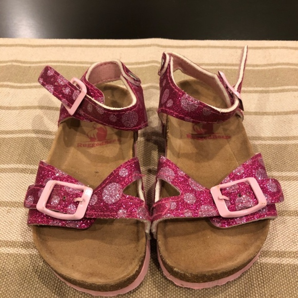 Rugged bear shiny pink polka dot girls sandals size 9‎ summer sandals